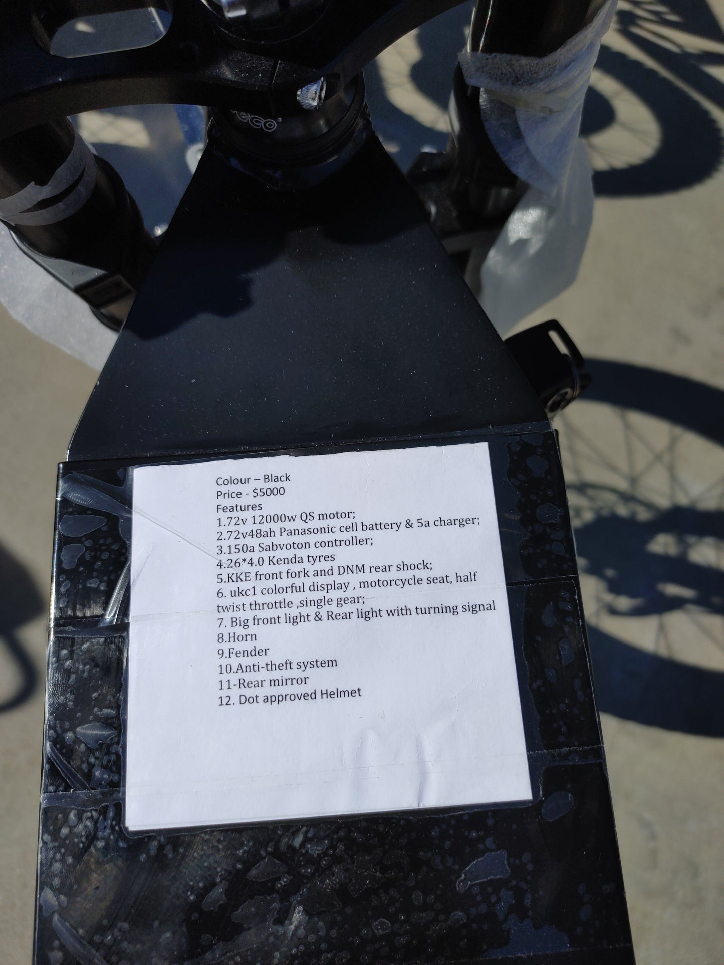 12,000WATTS ELECTRIC BIKE