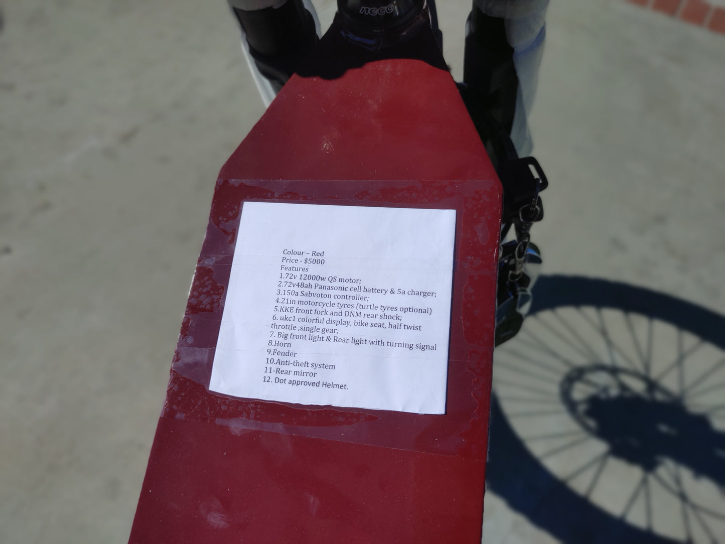 12,000WATTS ELECTRIC BIKE
